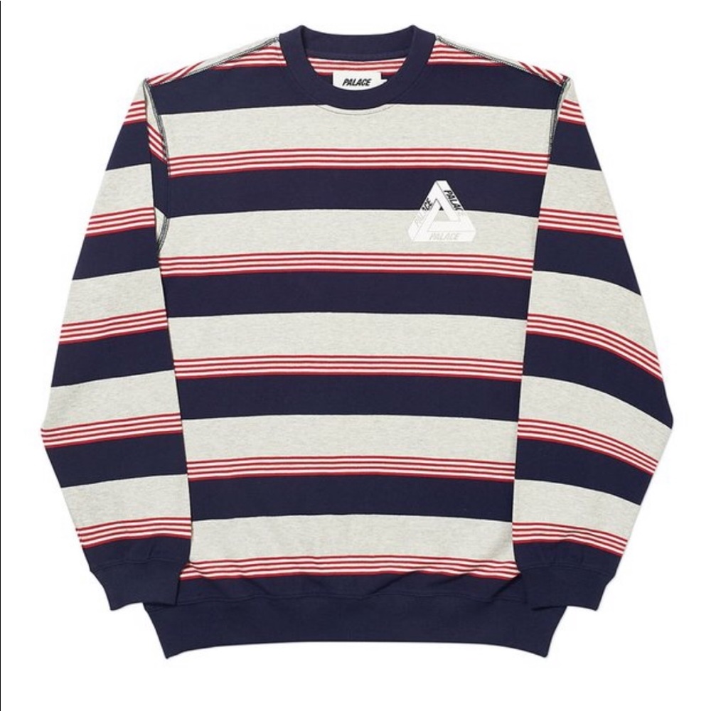 Palace ribbed for pleasure crew marl/red/navy